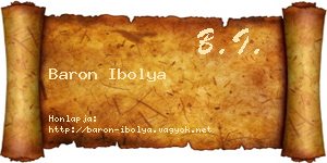 Baron Ibolya névjegykártya